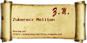 Zuberecz Meliton névjegykártya